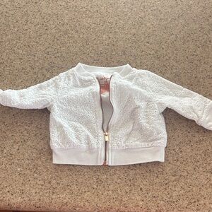 Cat & Jack White Eyelet Zip Bomber Jacket